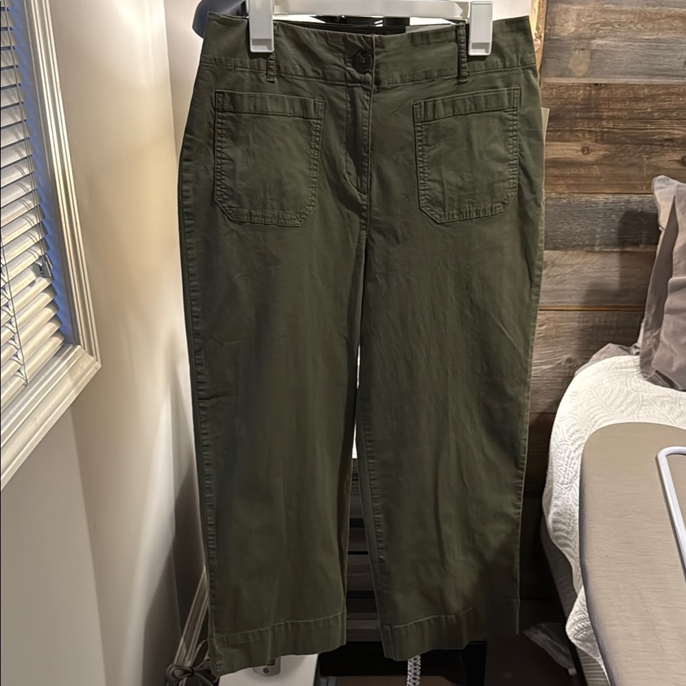 Nicole Miller Olive Hi-Rise Straight Leg Pants